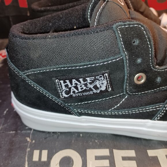 Vans Men's 11.5 Skate Half Cab Classic Black/White Canvas Suede VN0A5FCDY28 - Picture 5 of 12